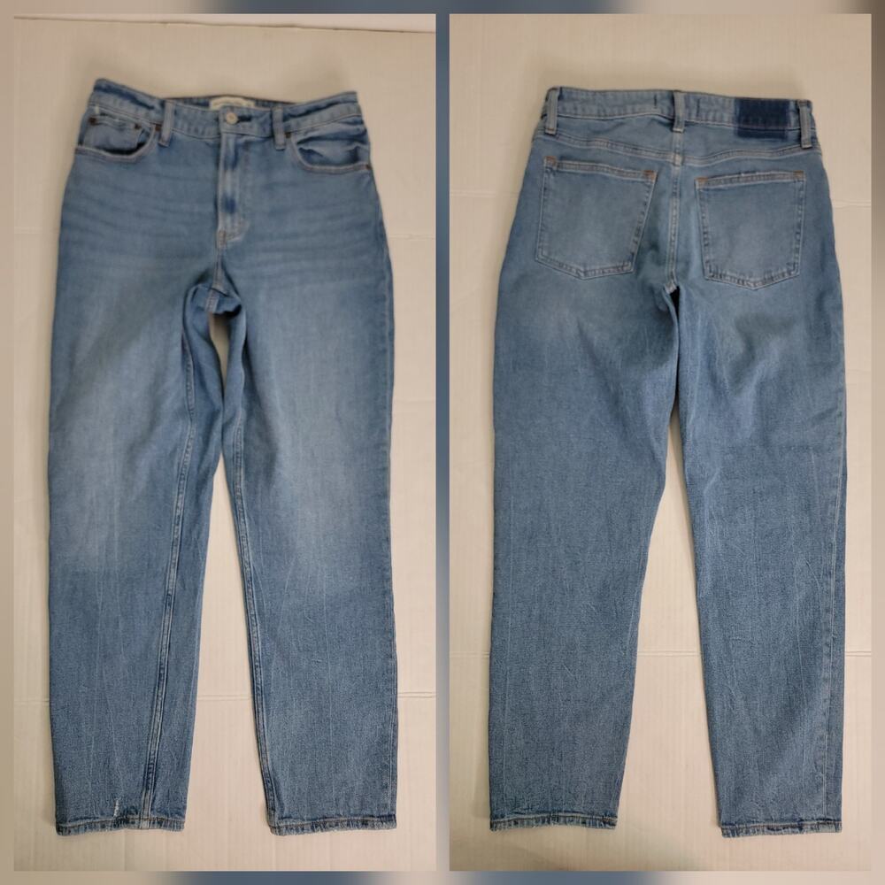 Abercrombie & Fitch Mom Jeans SZ 28 Curve Love High Rise Tapered Stretch 28/6L